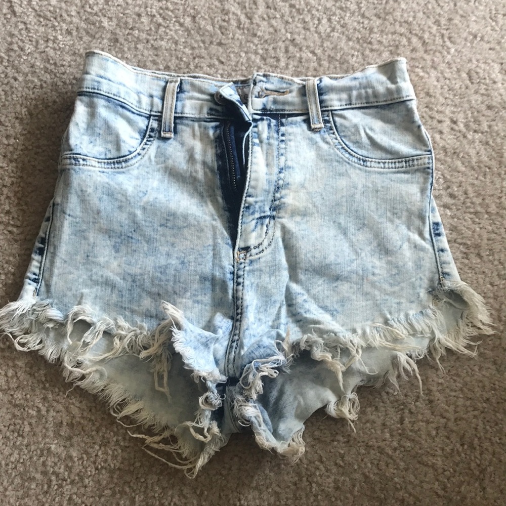 High waisted jean shorts